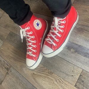 Red hightop converse